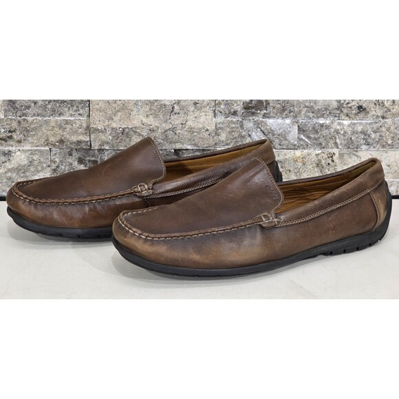 Ecco 590 Leather Driving Moc Slip On Loafers Brown Comfort Shoe Men\'s 47 | US 14 main image 12